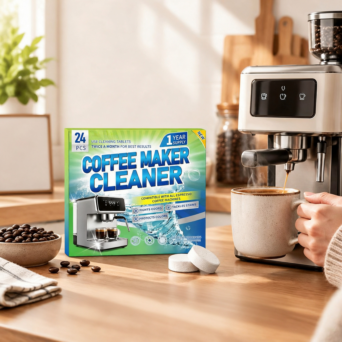 Coffee Machine Cleaning Tablets – 24 Count
